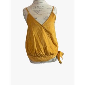 Doe and Rae Mustard faux wrap tank